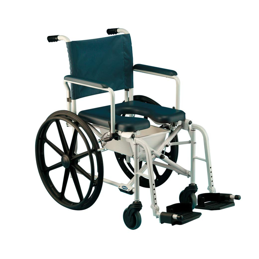 Mariner Rolling Shower Wheelchair with Commode, 18'' Seat Width, Self Propel